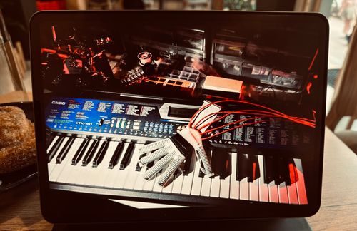 A robotic glove that teaches piano. 